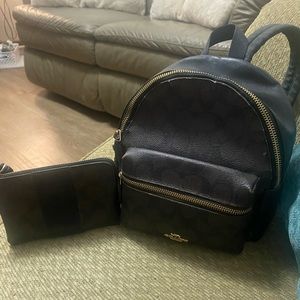 Authentic COACH mini backpack and matching wristlet